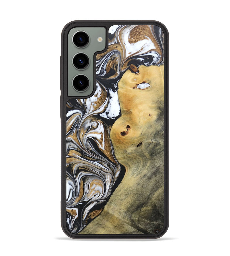 Galaxy S23 Plus Wood+Resin Phone Case - Vernon (Black & White, 692369)