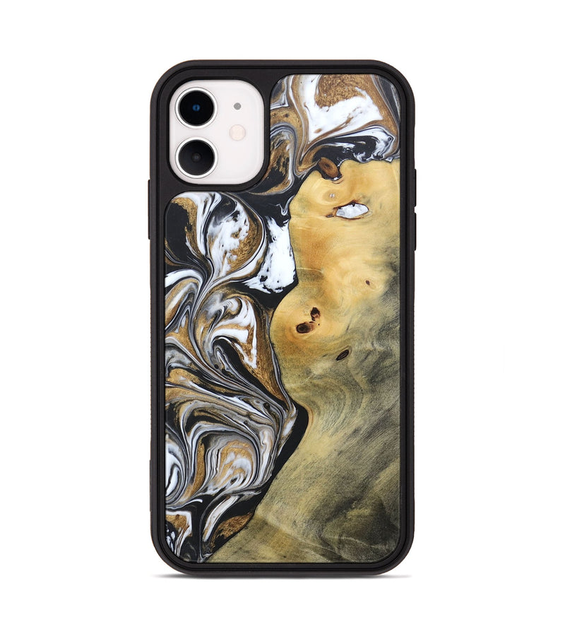 iPhone 11 Wood+Resin Phone Case - Vernon (Black & White, 692369)