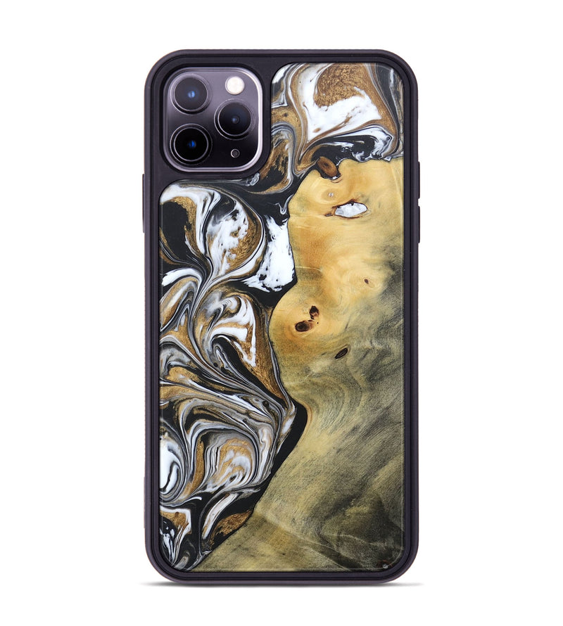 iPhone 11 Pro Max Wood+Resin Phone Case - Vernon (Black & White, 692369)