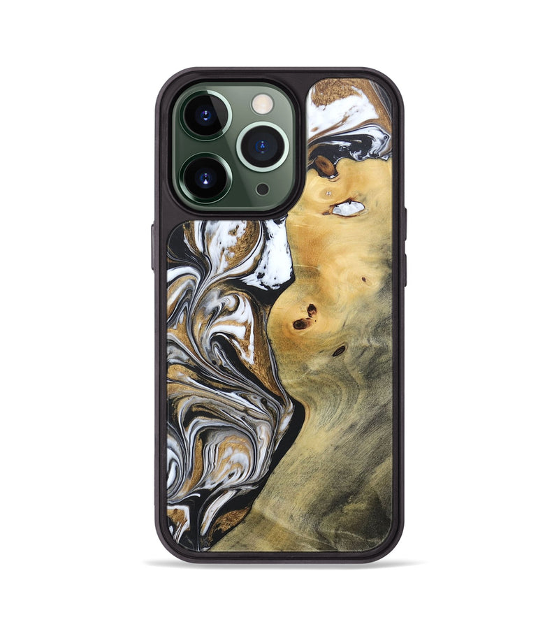 iPhone 13 Pro Wood+Resin Phone Case - Vernon (Black & White, 692369)