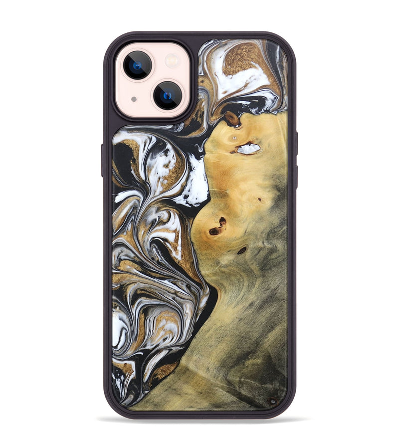iPhone 14 Plus Wood+Resin Phone Case - Vernon (Black & White, 692369)
