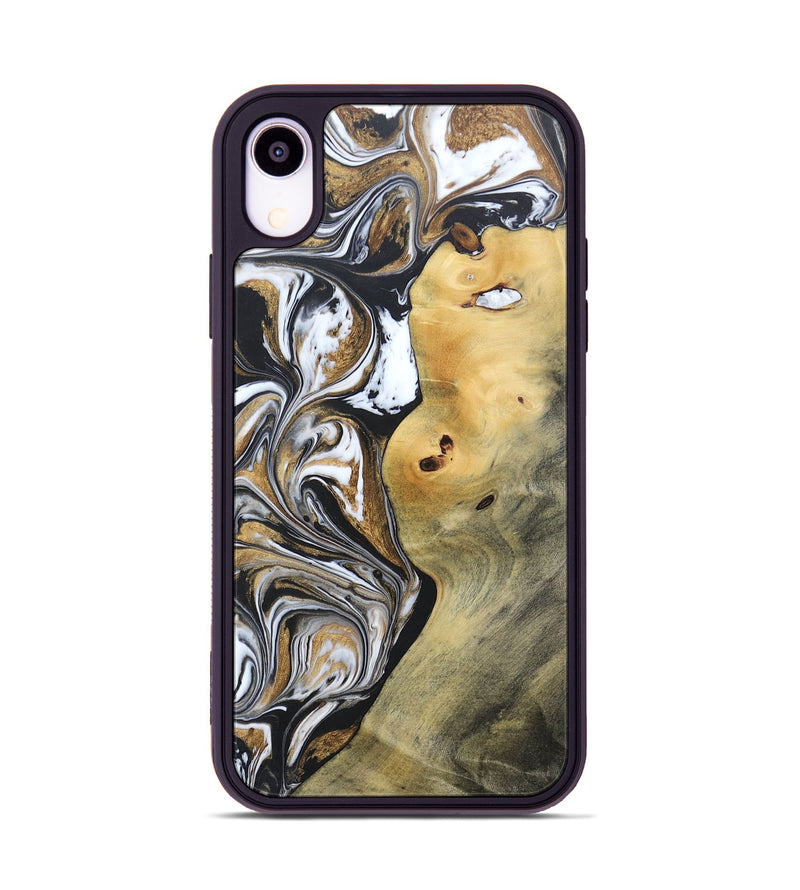 iPhone Xr Wood+Resin Phone Case - Vernon (Black & White, 692369)