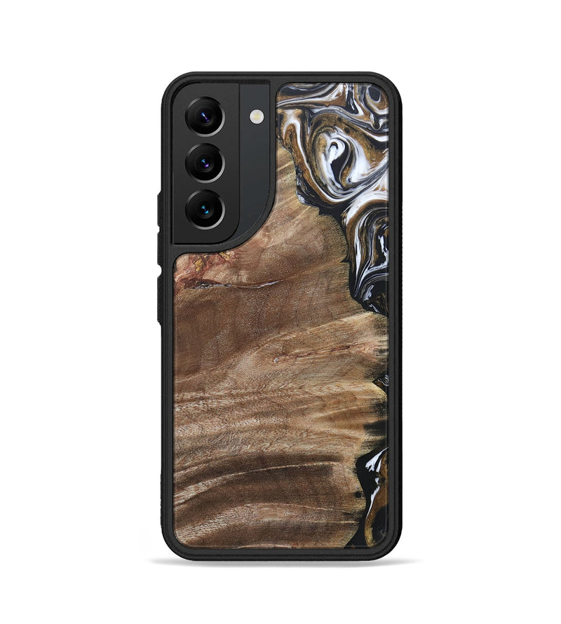 Galaxy S22 Wood+Resin Phone Case - Yahir (Black & White, 692373)