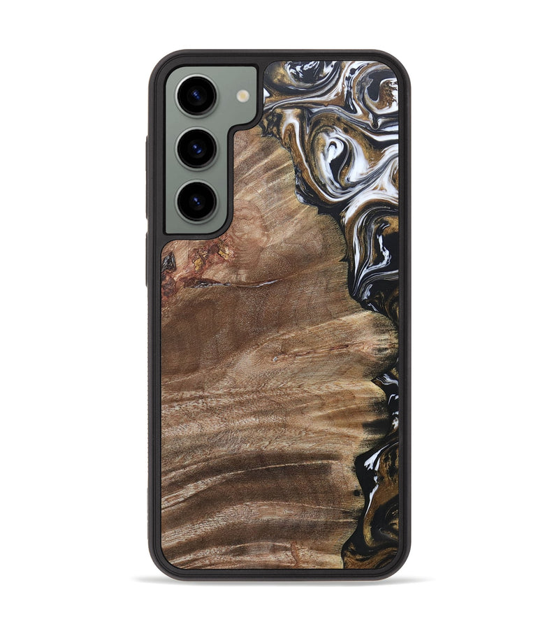 Galaxy S23 Plus Wood+Resin Phone Case - Yahir (Black & White, 692373)