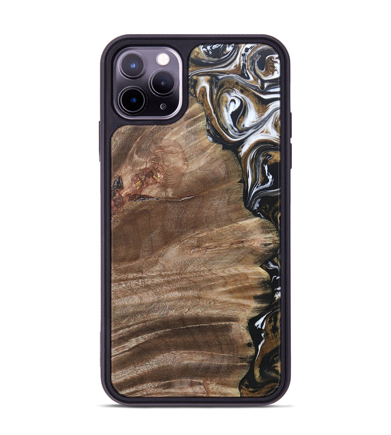 iPhone 11 Pro Max Wood+Resin Phone Case - Yahir (Black & White, 692373)
