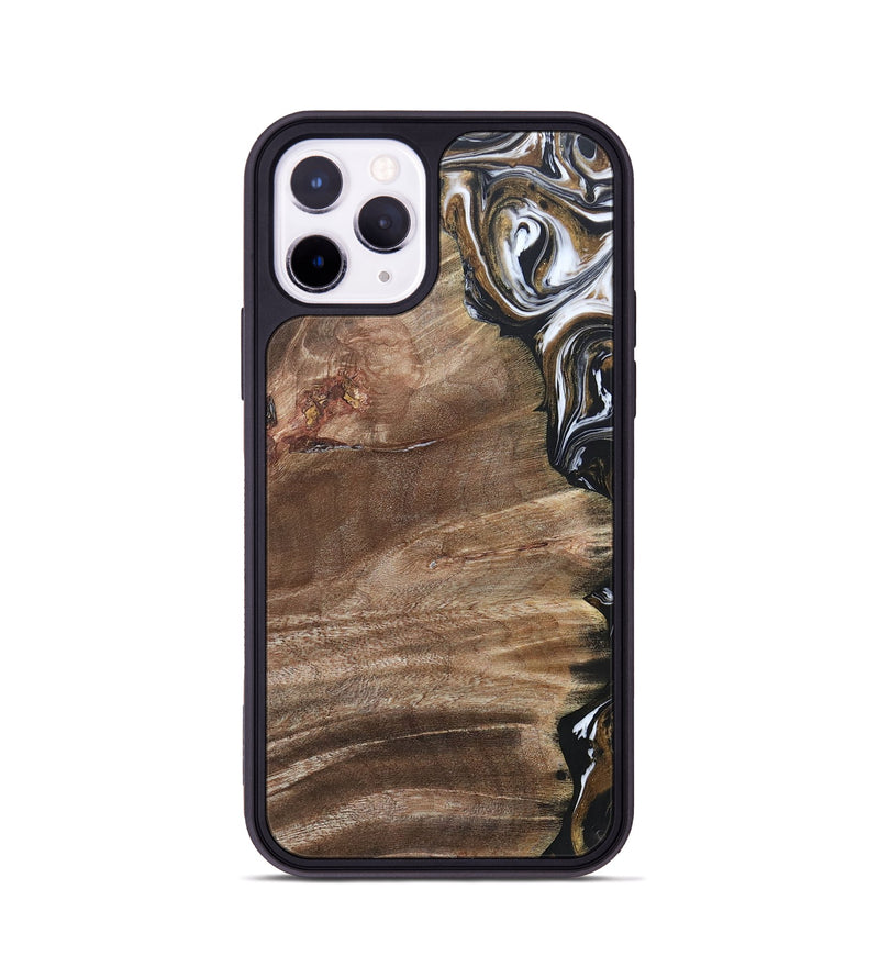 iPhone 11 Pro Wood+Resin Phone Case - Yahir (Black & White, 692373)
