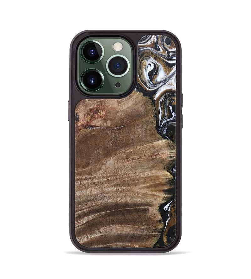 iPhone 13 Pro Wood+Resin Phone Case - Yahir (Black & White, 692373)