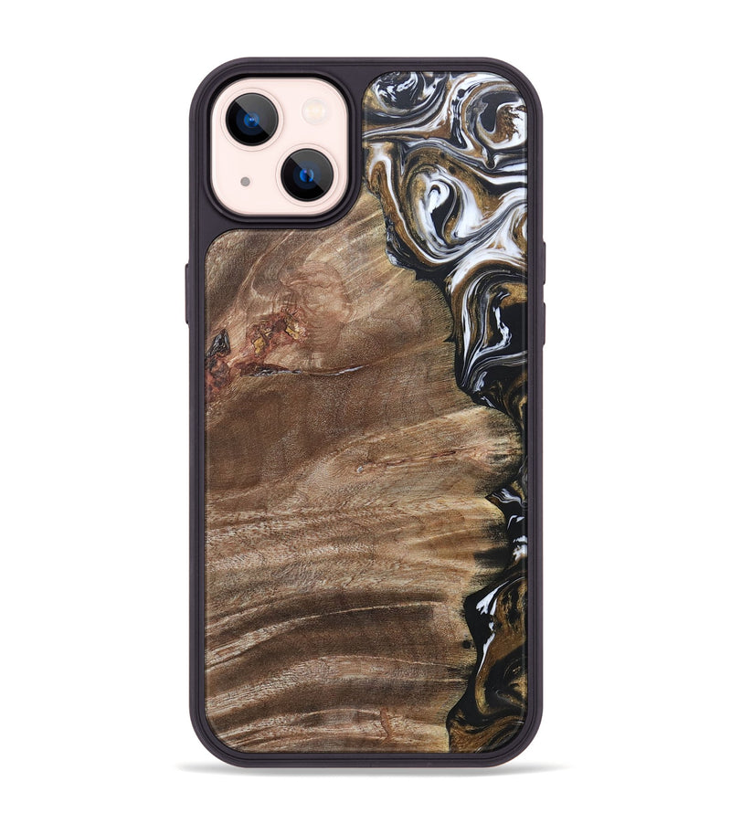 iPhone 14 Plus Wood+Resin Phone Case - Yahir (Black & White, 692373)