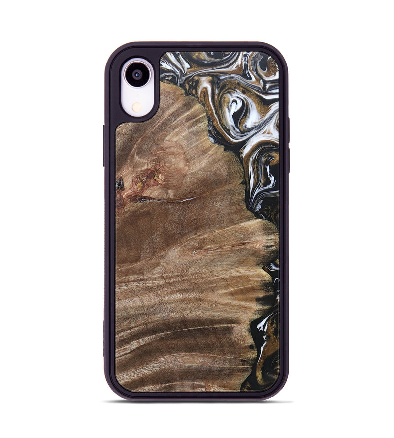 iPhone Xr Wood+Resin Phone Case - Yahir (Black & White, 692373)