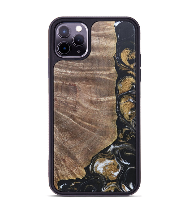 iPhone 11 Pro Max Wood+Resin Phone Case - Nicholas (Black & White, 692374)