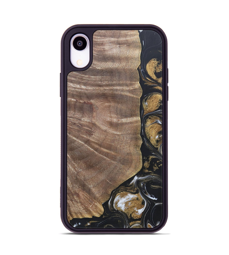 iPhone Xr Wood+Resin Phone Case - Nicholas (Black & White, 692374)