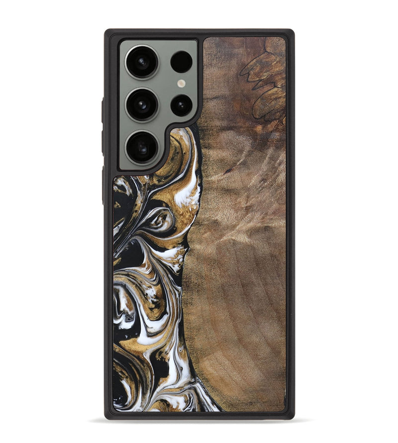 Galaxy S23 Ultra Wood+Resin Phone Case - Antoine (Black & White, 692379)