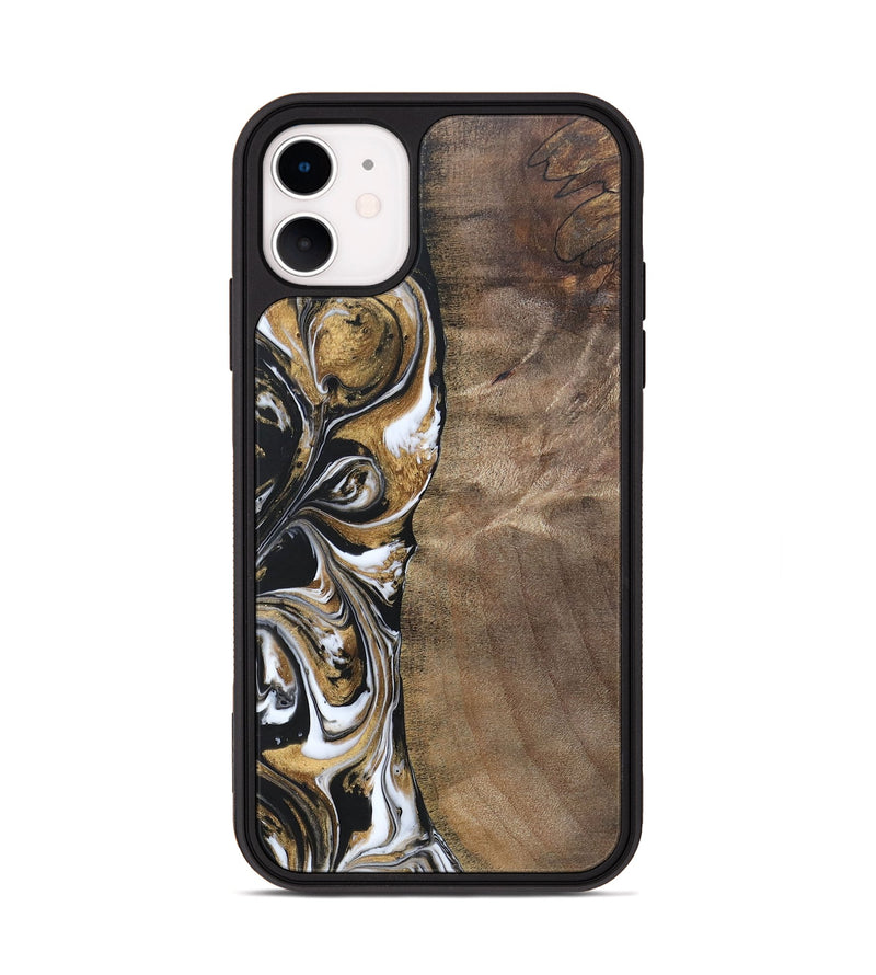 iPhone 11 Wood+Resin Phone Case - Antoine (Black & White, 692379)