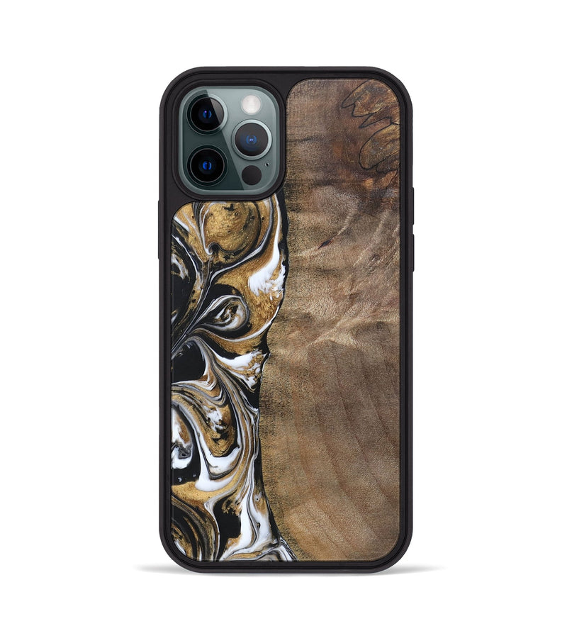iPhone 12 Pro Wood+Resin Phone Case - Antoine (Black & White, 692379)