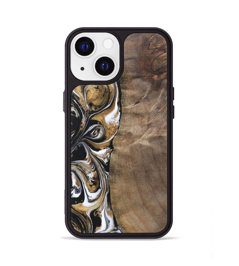iPhone 13 Wood+Resin Phone Case - Antoine (Black & White, 692379)