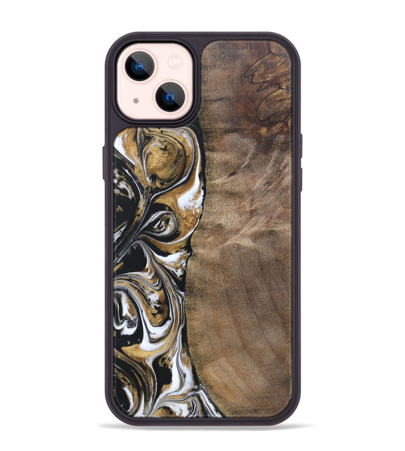 iPhone 14 Plus Wood+Resin Phone Case - Antoine (Black & White, 692379)