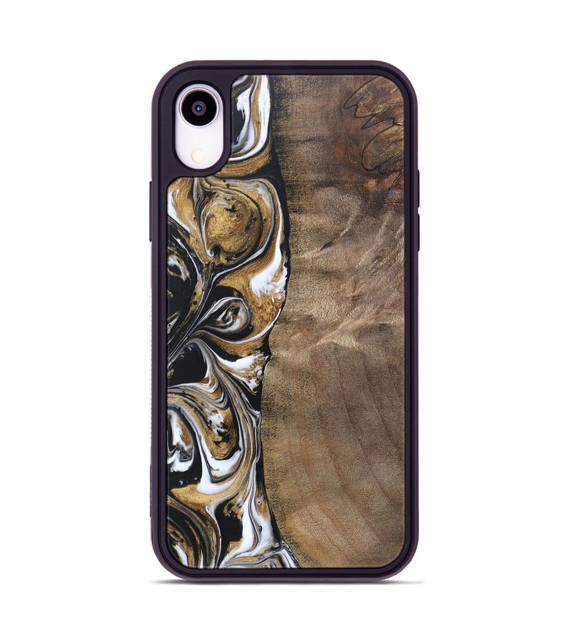 iPhone Xr Wood+Resin Phone Case - Antoine (Black & White, 692379)