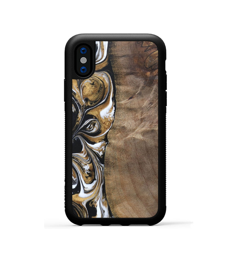iPhone Xs Wood+Resin Phone Case - Antoine (Black & White, 692379)
