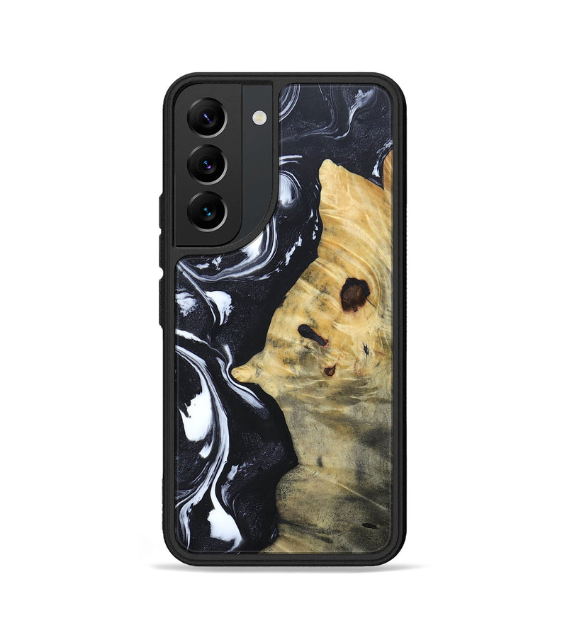 Galaxy S22 Wood+Resin Phone Case - Dewey (Black & White, 692382)