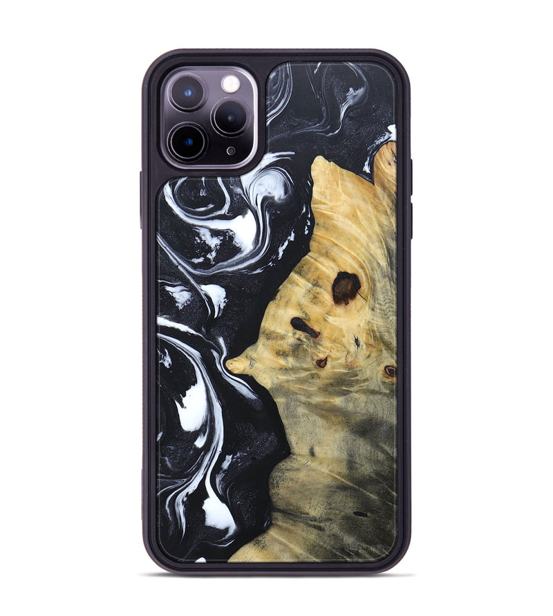 iPhone 11 Pro Max Wood+Resin Phone Case - Dewey (Black & White, 692382)