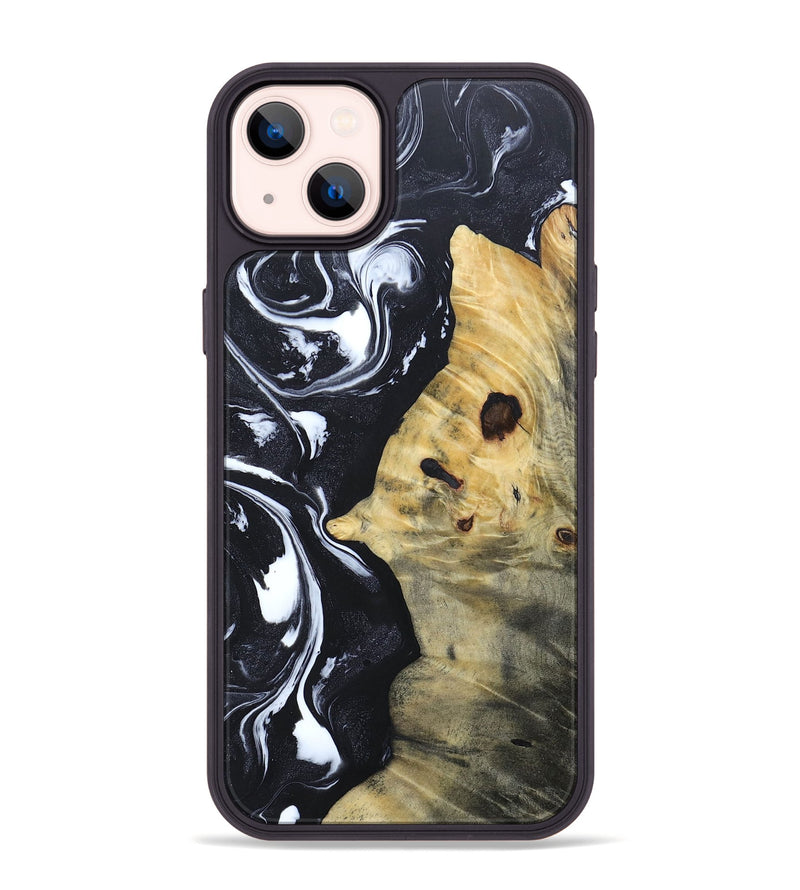 iPhone 14 Plus Wood+Resin Phone Case - Dewey (Black & White, 692382)