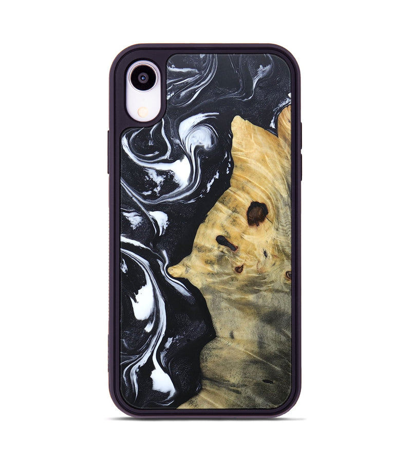 iPhone Xr Wood+Resin Phone Case - Dewey (Black & White, 692382)
