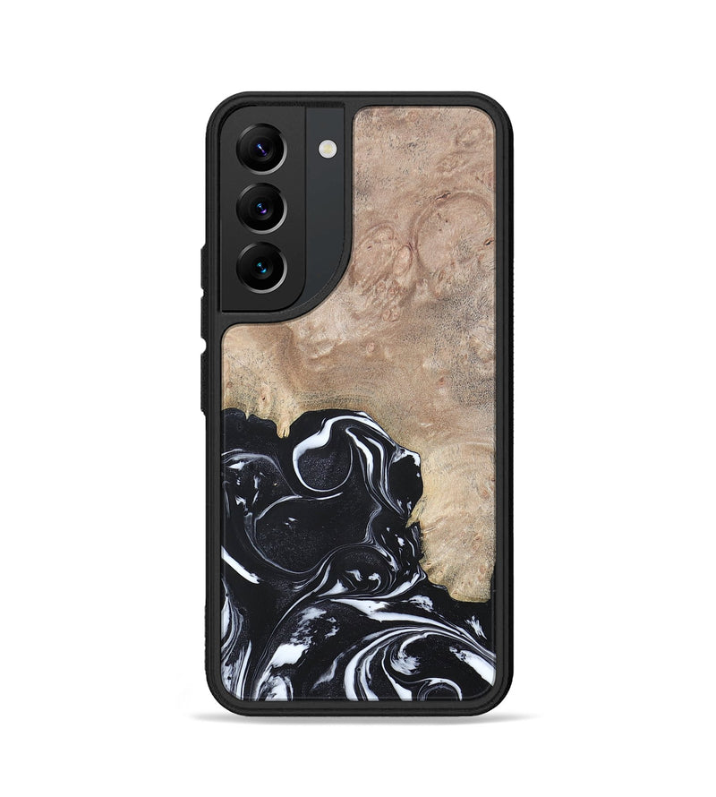 Galaxy S22 Wood+Resin Phone Case - Aria (Black & White, 692388)