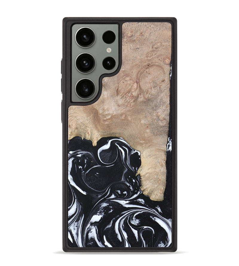 Galaxy S23 Ultra Wood+Resin Phone Case - Aria (Black & White, 692388)