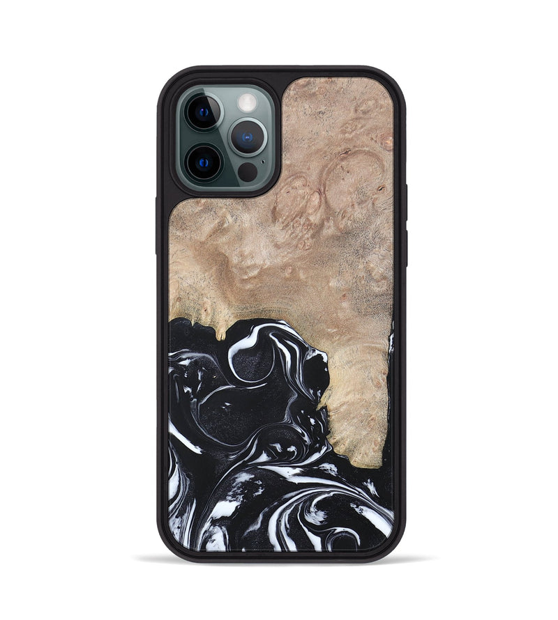 iPhone 12 Pro Wood+Resin Phone Case - Aria (Black & White, 692388)
