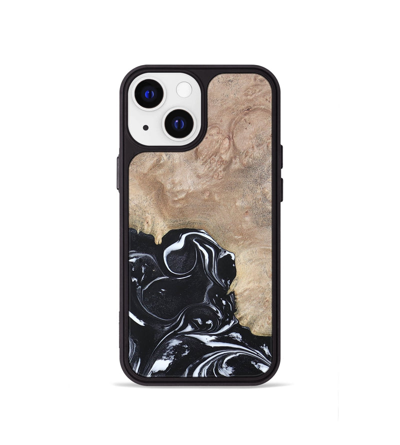 iPhone 13 mini Wood+Resin Phone Case - Aria (Black & White, 692388)