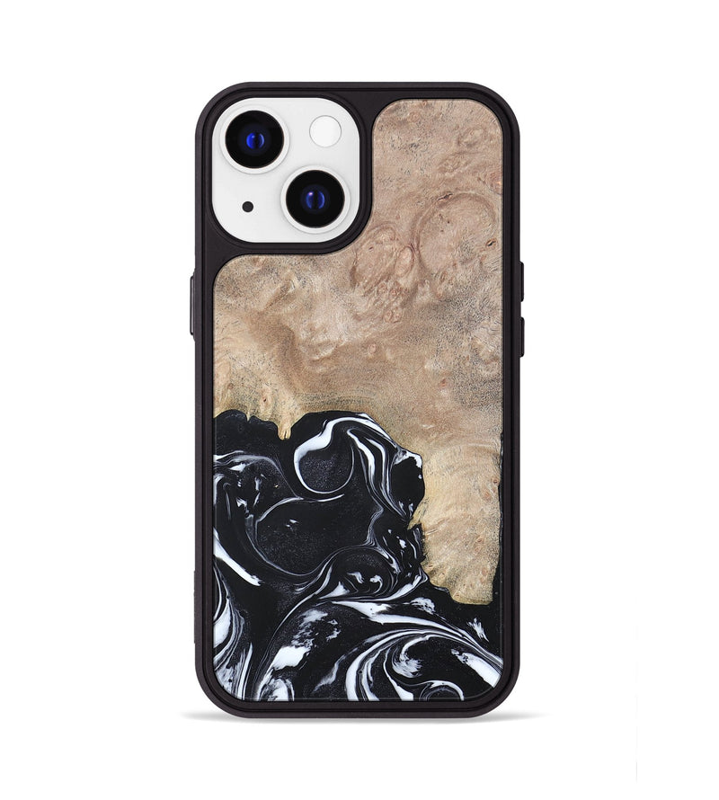 iPhone 13 Wood+Resin Phone Case - Aria (Black & White, 692388)
