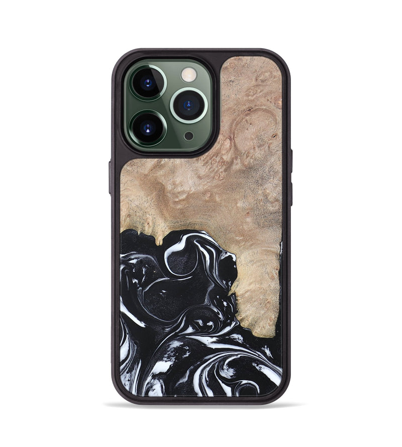 iPhone 13 Pro Wood+Resin Phone Case - Aria (Black & White, 692388)