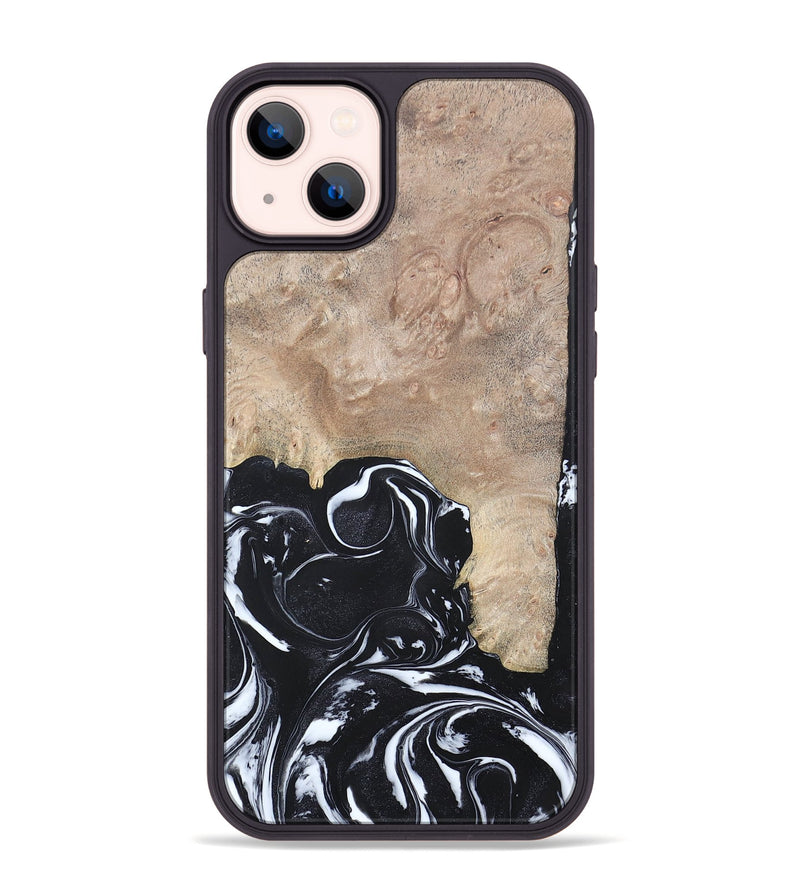 iPhone 14 Plus Wood+Resin Phone Case - Aria (Black & White, 692388)