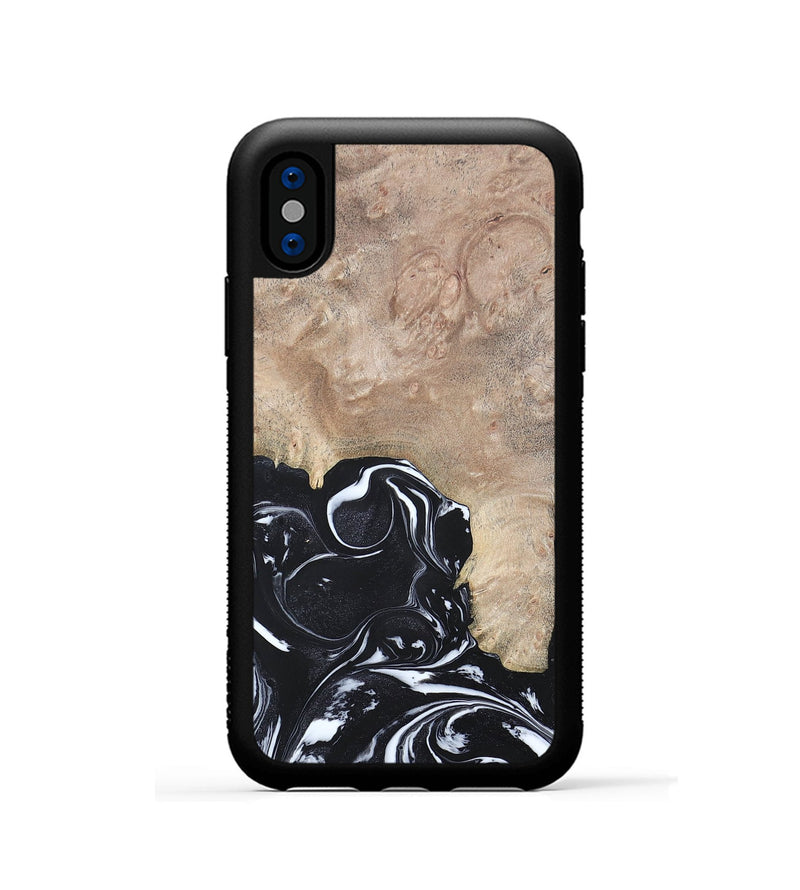 iPhone Xs Wood+Resin Phone Case - Aria (Black & White, 692388)