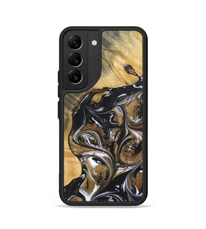 Galaxy S22 Wood+Resin Phone Case - Rihanna (Black & White, 692389)