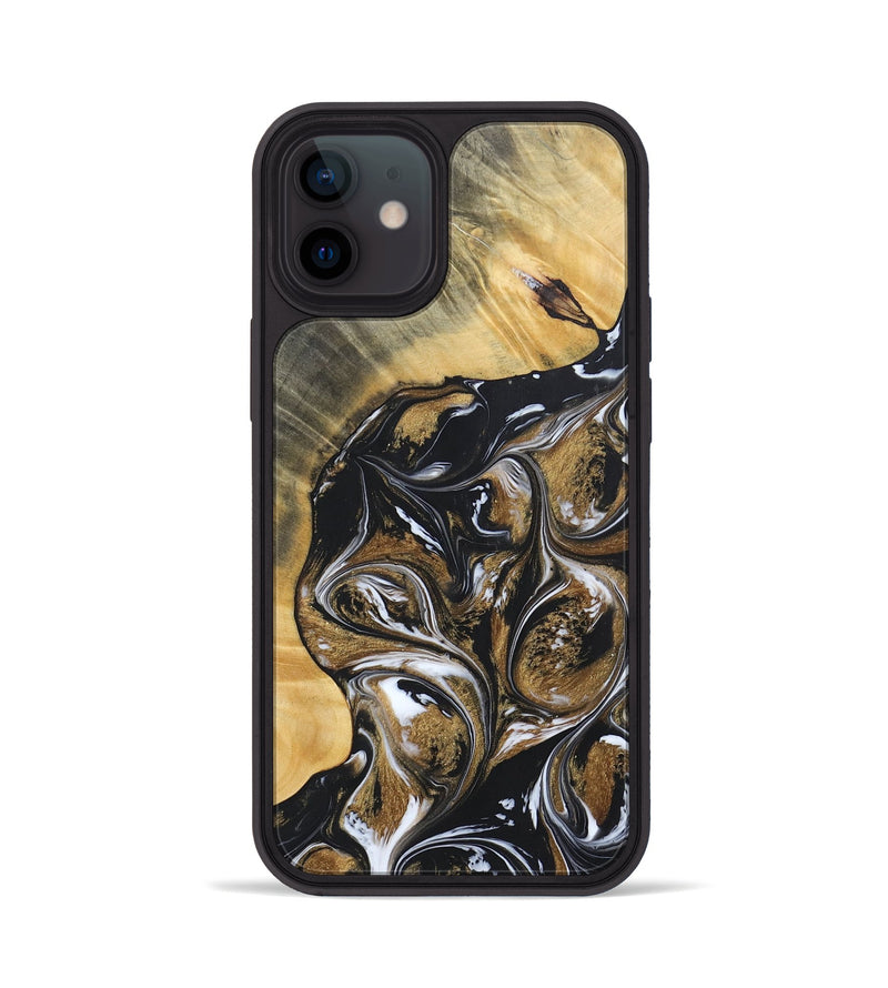 iPhone 12 Wood+Resin Phone Case - Rihanna (Black & White, 692389)