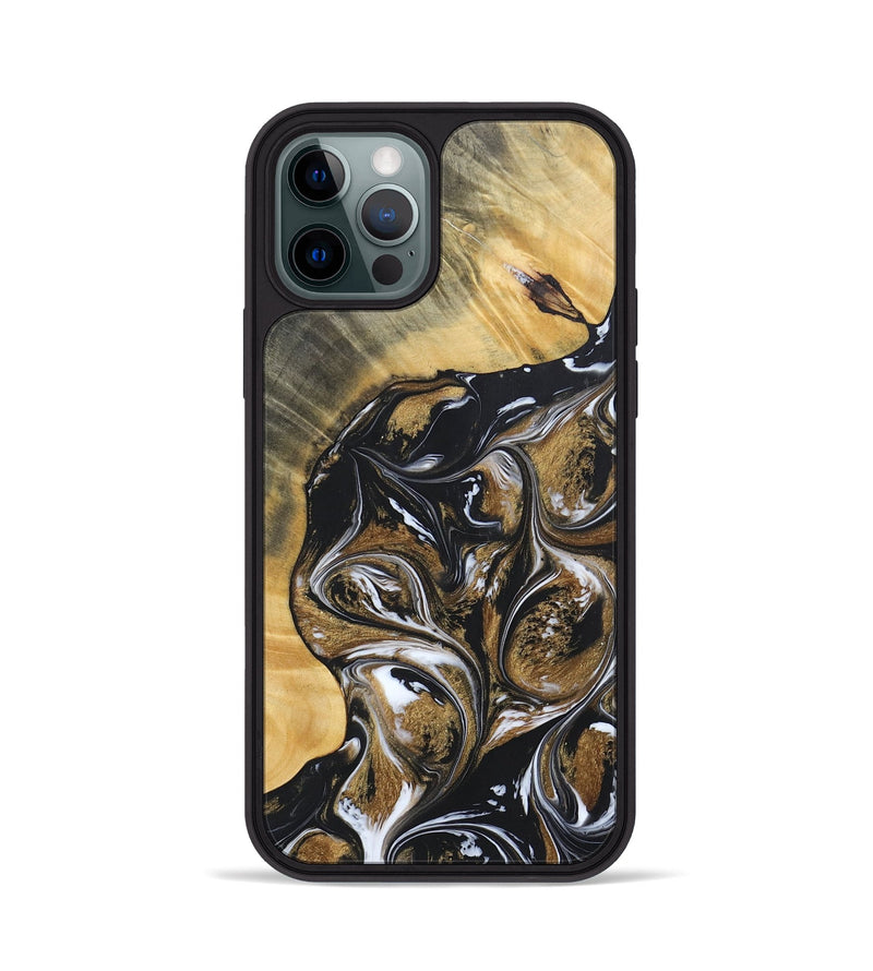 iPhone 12 Pro Wood+Resin Phone Case - Rihanna (Black & White, 692389)