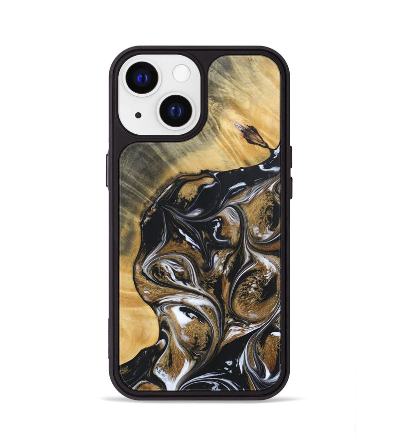 iPhone 13 Wood+Resin Phone Case - Rihanna (Black & White, 692389)