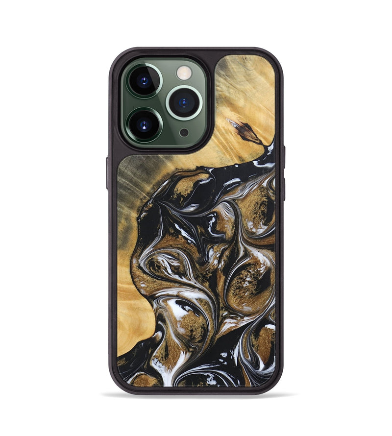 iPhone 13 Pro Wood+Resin Phone Case - Rihanna (Black & White, 692389)