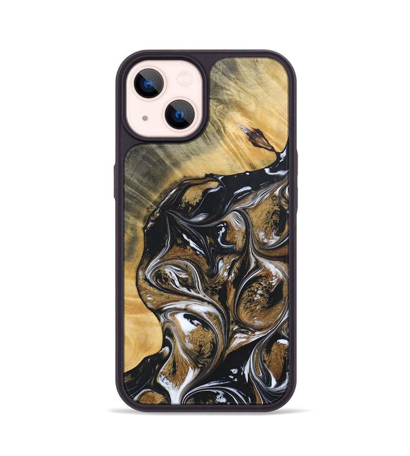 iPhone 14 Wood+Resin Phone Case - Rihanna (Black & White, 692389)