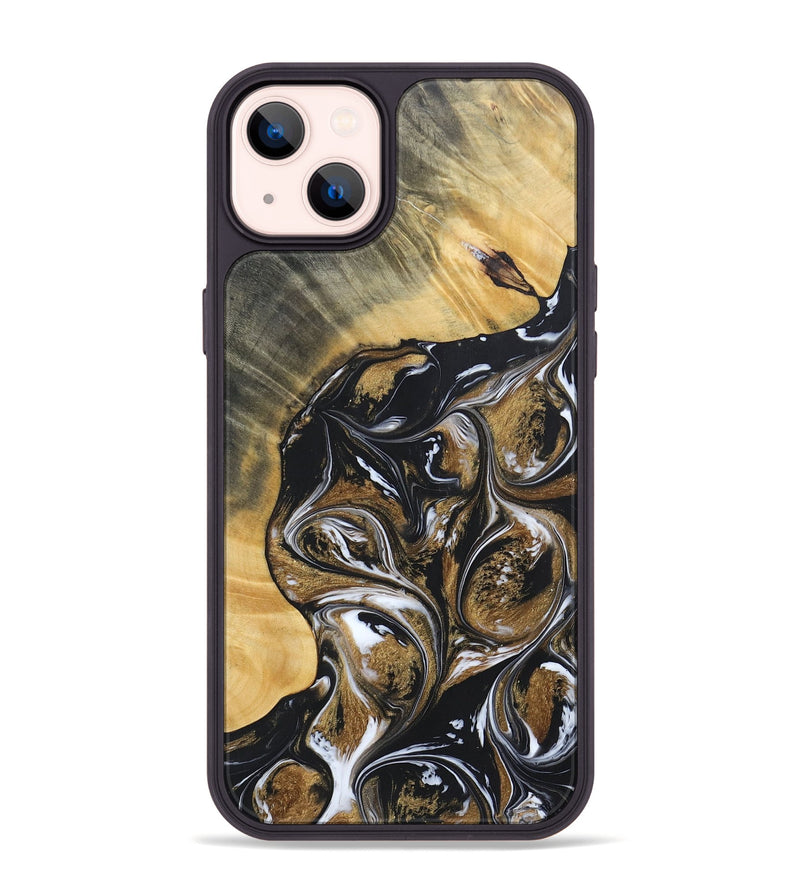 iPhone 14 Plus Wood+Resin Phone Case - Rihanna (Black & White, 692389)