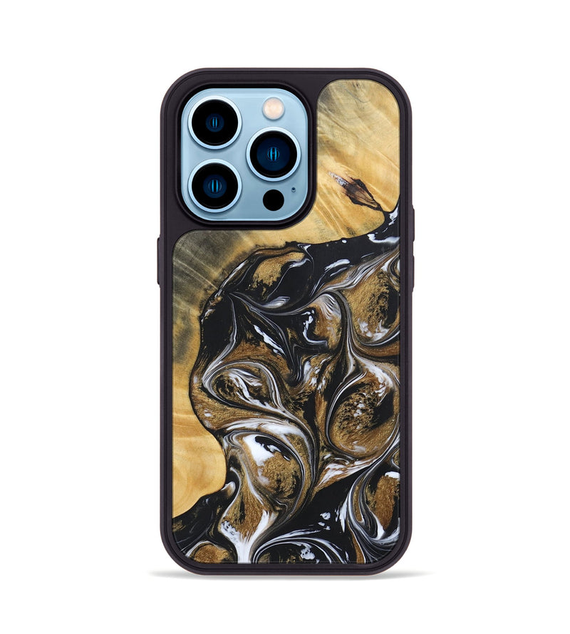 iPhone 14 Pro Wood+Resin Phone Case - Rihanna (Black & White, 692389)
