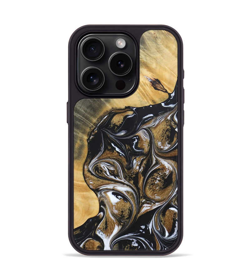 iPhone 15 Pro Wood+Resin Phone Case - Rihanna (Black & White, 692389)