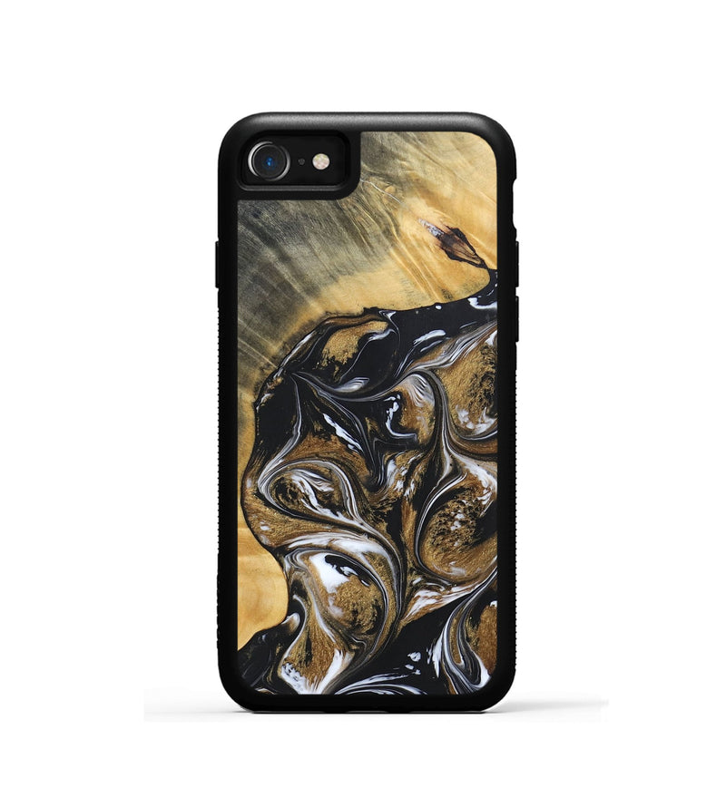 iPhone SE Wood+Resin Phone Case - Rihanna (Black & White, 692389)
