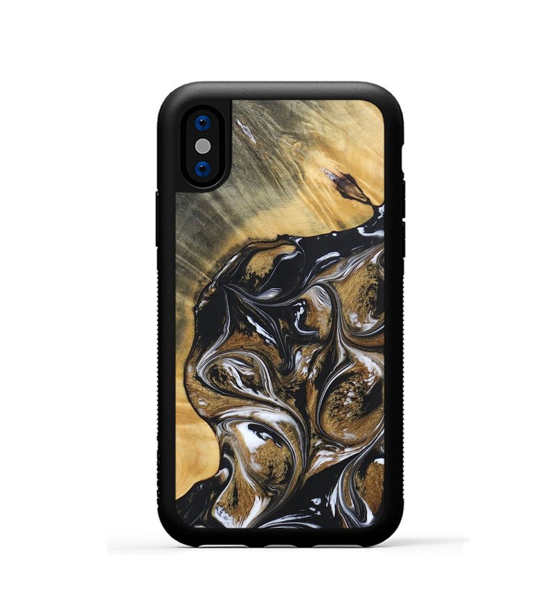 iPhone Xs Wood+Resin Phone Case - Rihanna (Black & White, 692389)