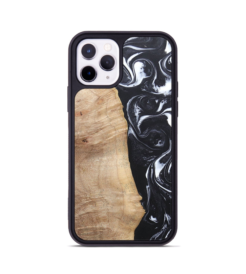 iPhone 11 Pro Wood+Resin Phone Case - Tracy (Black & White, 692396)