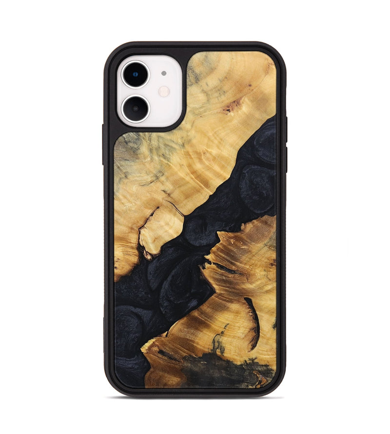 iPhone 11 Wood+Resin Phone Case - Madeline (Pure Black, 692400)
