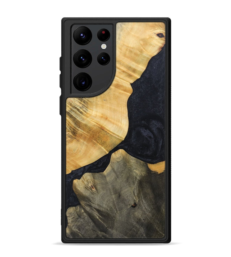 Galaxy S22 Ultra Wood+Resin Phone Case - Luther (Pure Black, 692401)