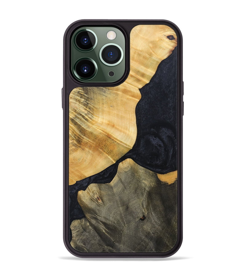 iPhone 13 Pro Max Wood+Resin Phone Case - Luther (Pure Black, 692401)