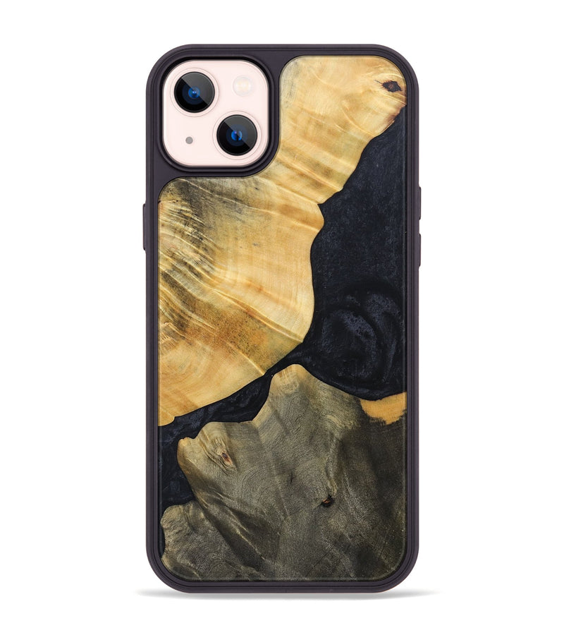 iPhone 14 Plus Wood+Resin Phone Case - Luther (Pure Black, 692401)